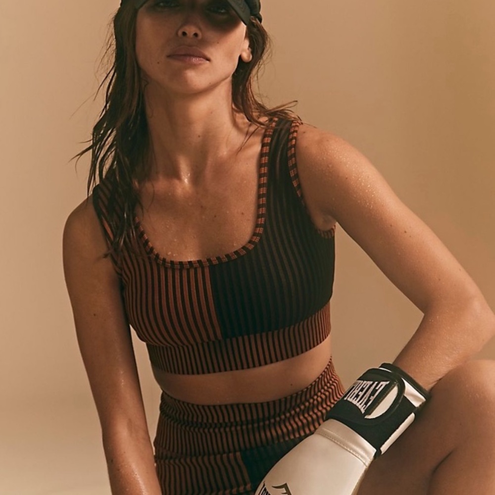 NWT Free People FP Movement Stripe Mix Bra
